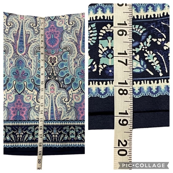Talbots MultiColored Mykonos Paisley Lined Cotton Canvas Pencil Skirt - Sz 6 - Picture 10 of 11